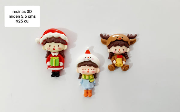 NIÑAS NAVIDEÑAS DE RESINA 5.5 CMS