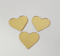 CORAZON ACRILICO DORADO ESPEJO, MIDE 4 CMS