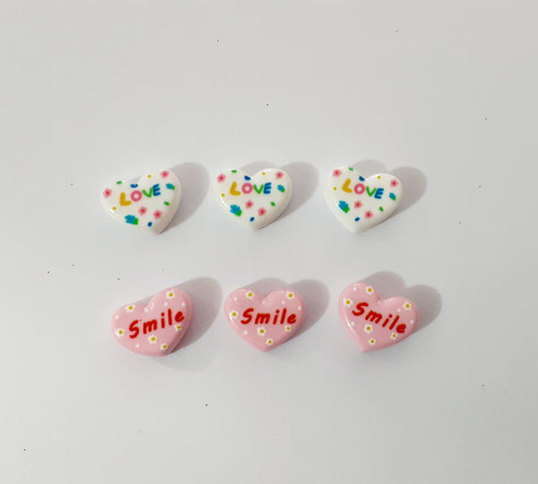 CORAZONES RESINA LOVE Y SMILE, MIDEN 2 CMS