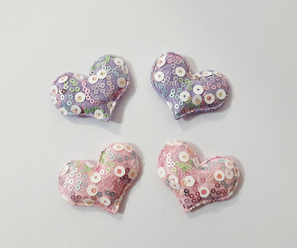 CORAZONES LENTEJUELA PASTEL , MIDEN 5 CMS