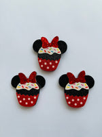 MINNIE CUPCAKES GLITTER, MIDEN 6 CMS