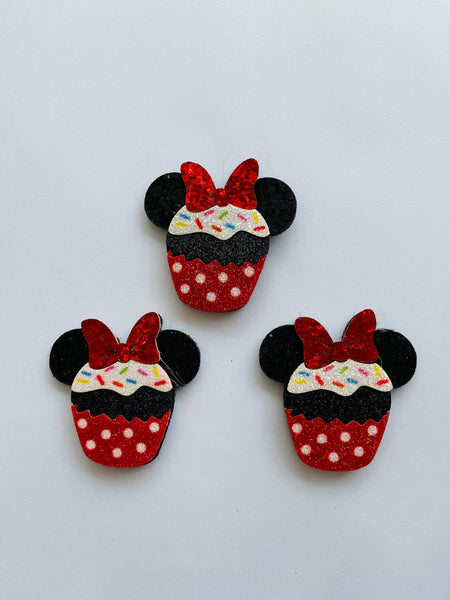 MINNIE CUPCAKES GLITTER, MIDEN 6 CMS