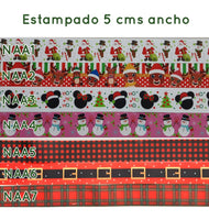 LISTON ESTAMPADO NAVIDEÑO 5 CMS ANCHO