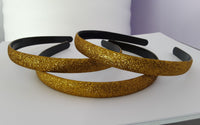 DIADEMA RIGIDA GLITTER DORADO AMARILLO