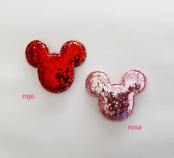 SILUETA MICKEY O MINNIE MOUSE GLITTER, MIDEN 5 CMS