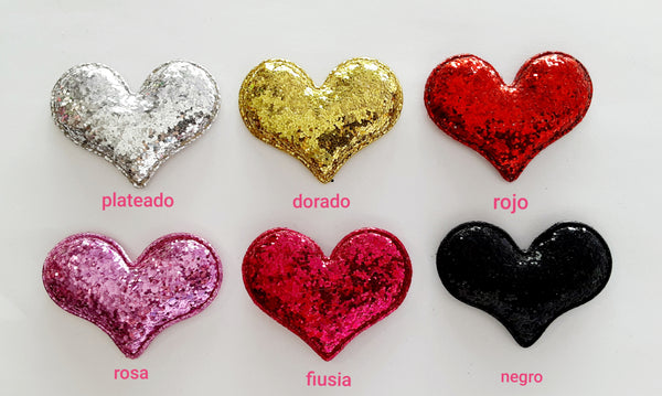 CORAZONES GLITTER MIDEN 5 CMS